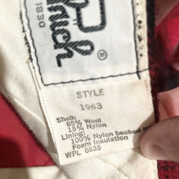 Vintage Woolrich Wool Pants Size 28 Buffalo Plaid Red Black Hunting Lumberjack - Picture 3 of 6